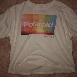polaroid graphic cropped t-shirt